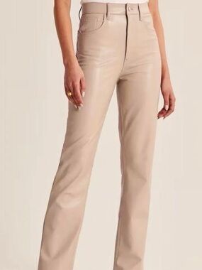 Abercrombie & Fitch The 90s Straight Ultra High Rise Leather Pants